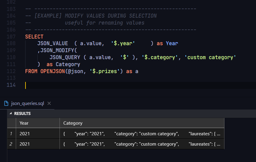 json modify